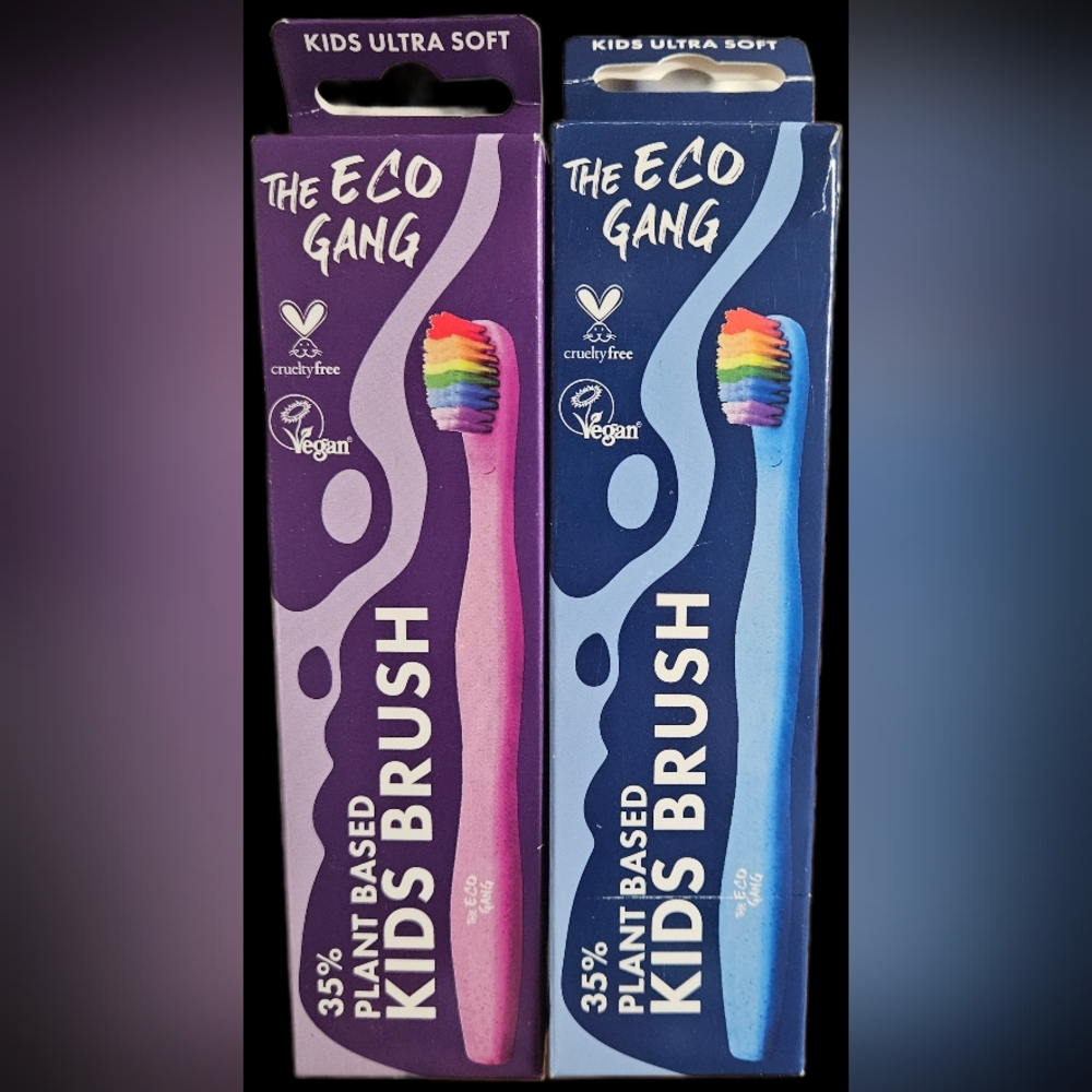 NWT 》2×《 THE ECO GAND EXTRA SOFT PLANT BASED TOOTH BRUSHES FOR KIDS!